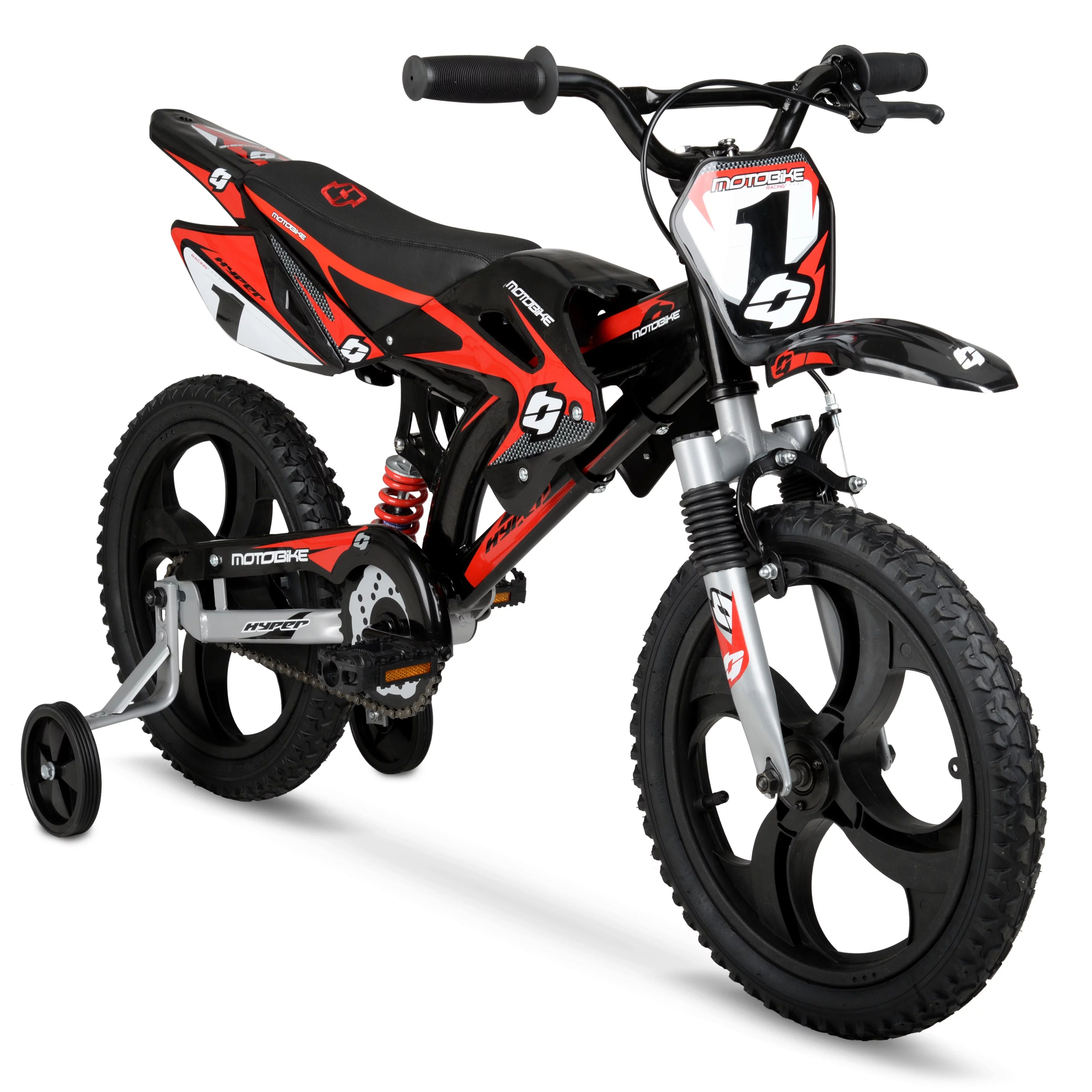 Hyper Bicycles 16in Kids Mag Wheels Motobike, Black/Red | Walmart (US)