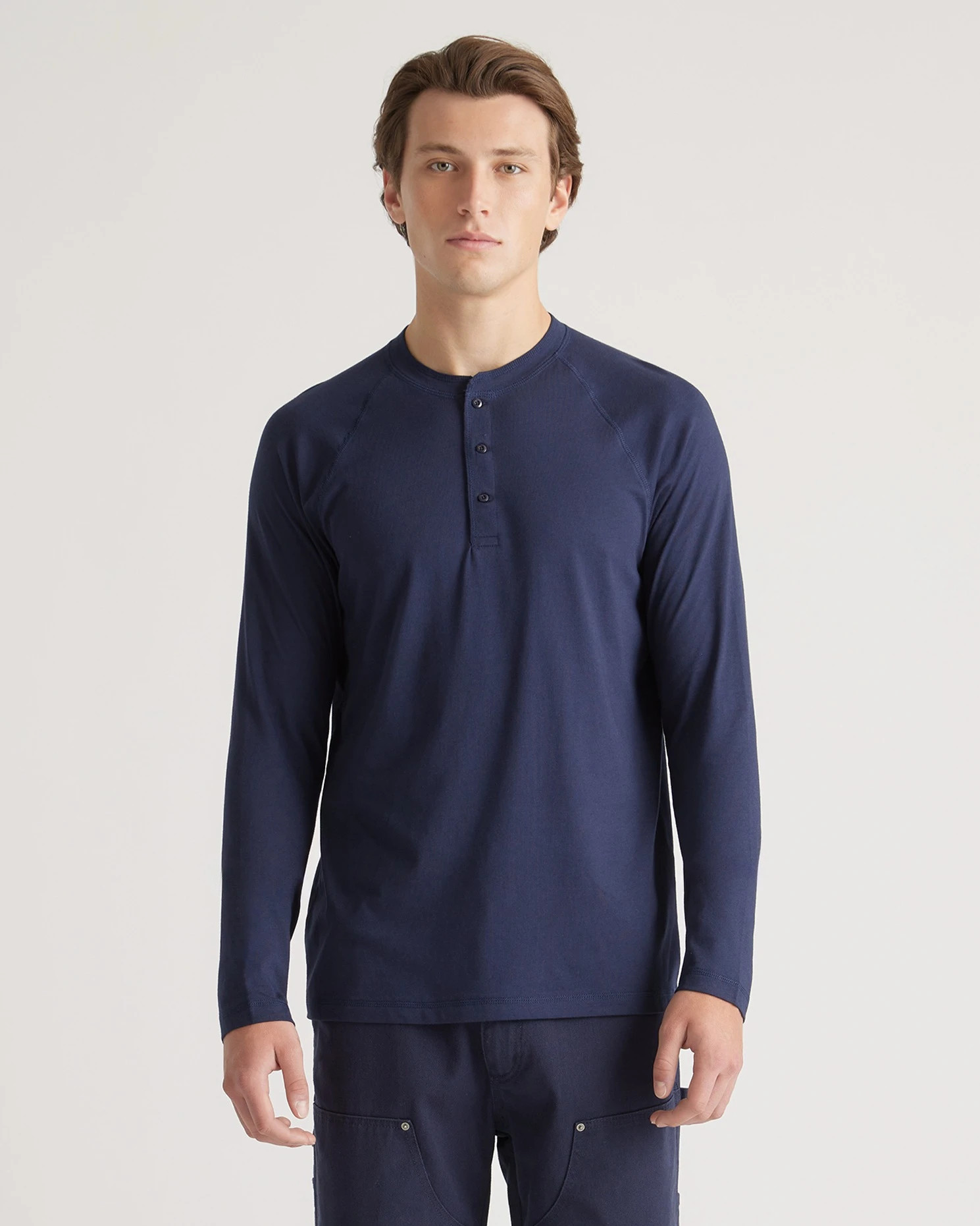 Cotton Modal Long Sleeve Henley Tee | Quince
