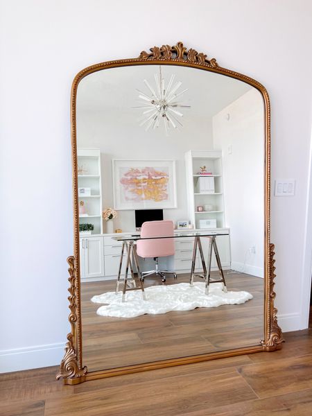 Anthropologie 7’ Gleaming Primrose. I have and love this mirror in my office and it’s absolutely stunning in person! 

Home decor, home accessories, home accents, large gold mirror, Anthropologie full length mirror, decorative mirrors, accent mirror, office decor, home office decor, work from home setup, Z Gallerie chandelier, coffee table books, decorative books, pink books, pink office

#LTKGiftGuide #LTKHome