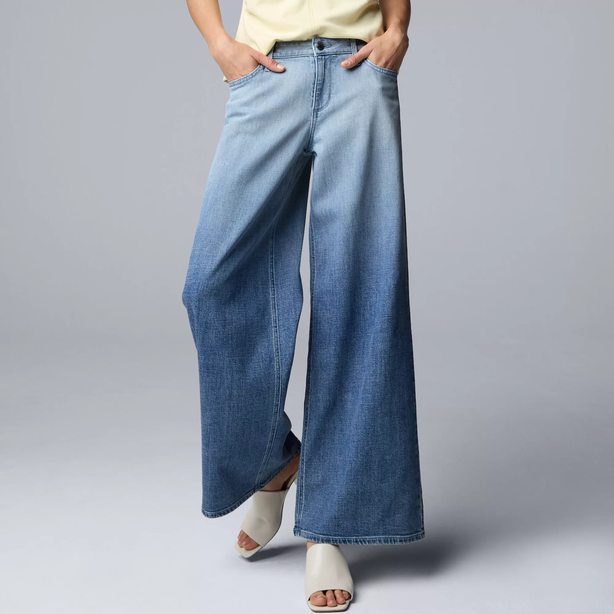 Women's Simply Vera Vera Wang Printed Wide Leg Jeans | Kohl's