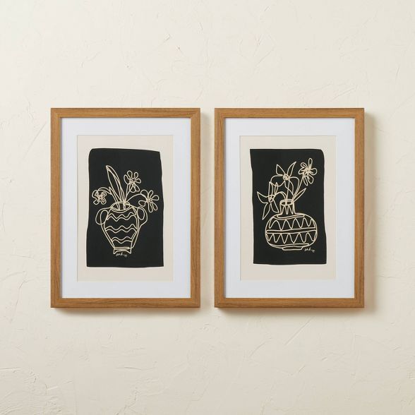 (Set of 2) 12" x 16" Framed Wall Arts Black/White - Opalhouse™ designed with Jungalow™ | Target