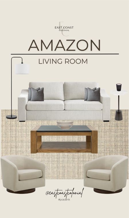 Living room design, all from Amazon.





Floor lamp, couch, throw pillows, coffee table, side table, candle, accent chairs, accent bowl, area rug, living room rug, Amazon furniture, Amazon home decor

#LTKStyleTip #LTKHome