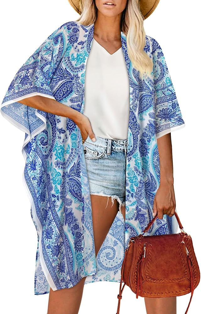 Women's Kimono Beach Cover up for Summer Bathing Suits Cardigans Casual Loose Swimwear 2026 | Amazon (US)