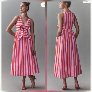Anthropologie BHLDN Madeline Sleeveless V-Neck Cutout A-Line Taffeta Mid… | Poshmark