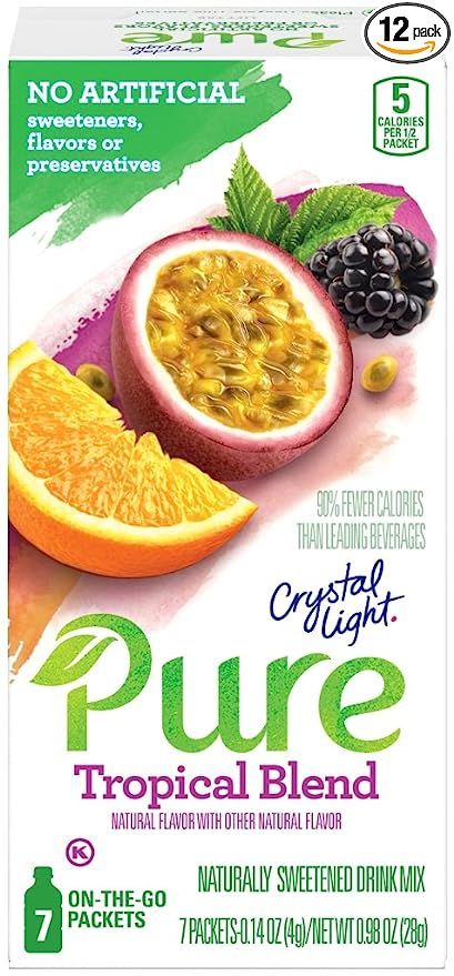 Crystal Light Pure Tropical Blend Drink Mix (84 On-the-Go Packets, 12 Packs of 7) | Amazon (US)