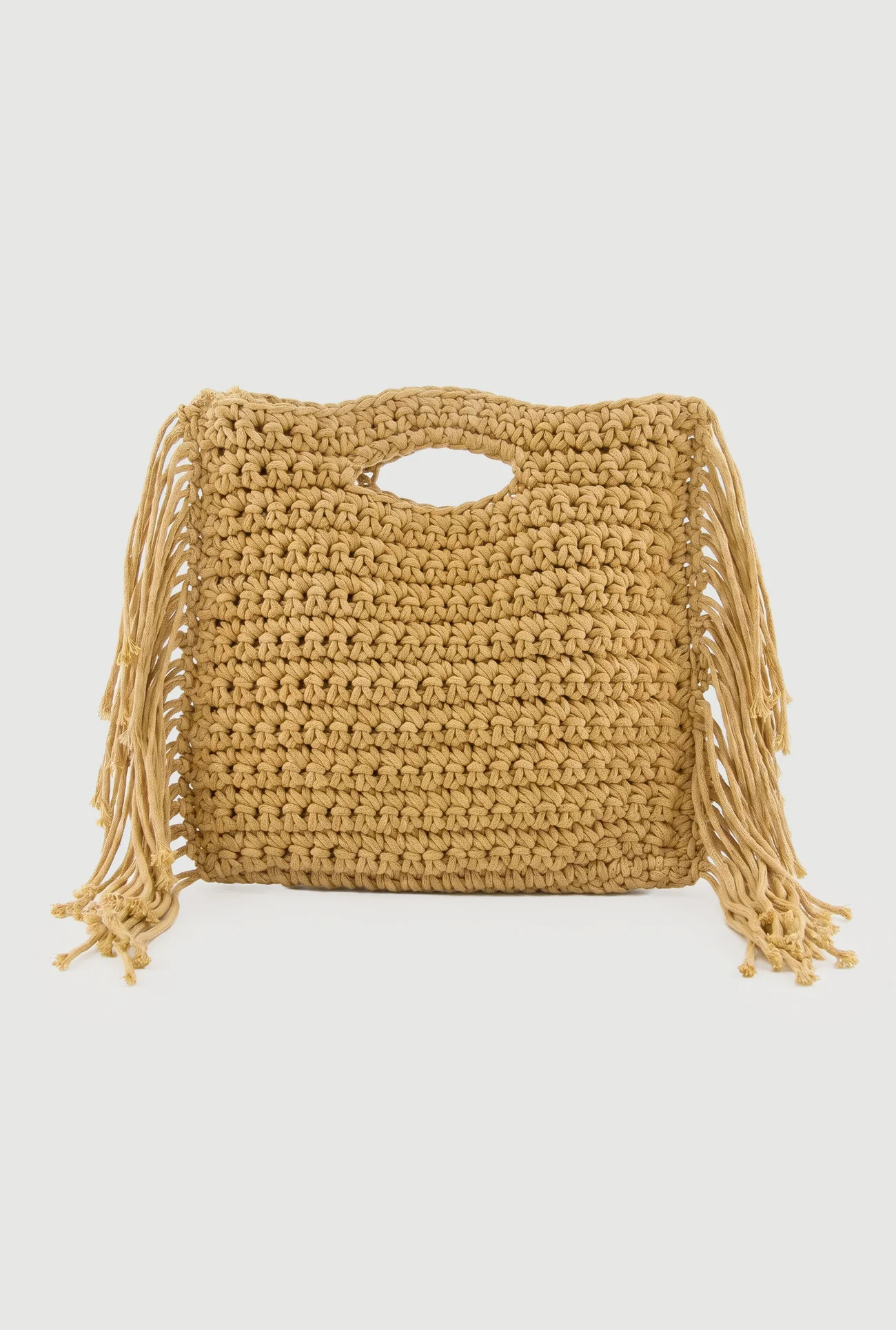Fringe Crochet Handbag with Drawstring Pouch | Rainbow Shops
