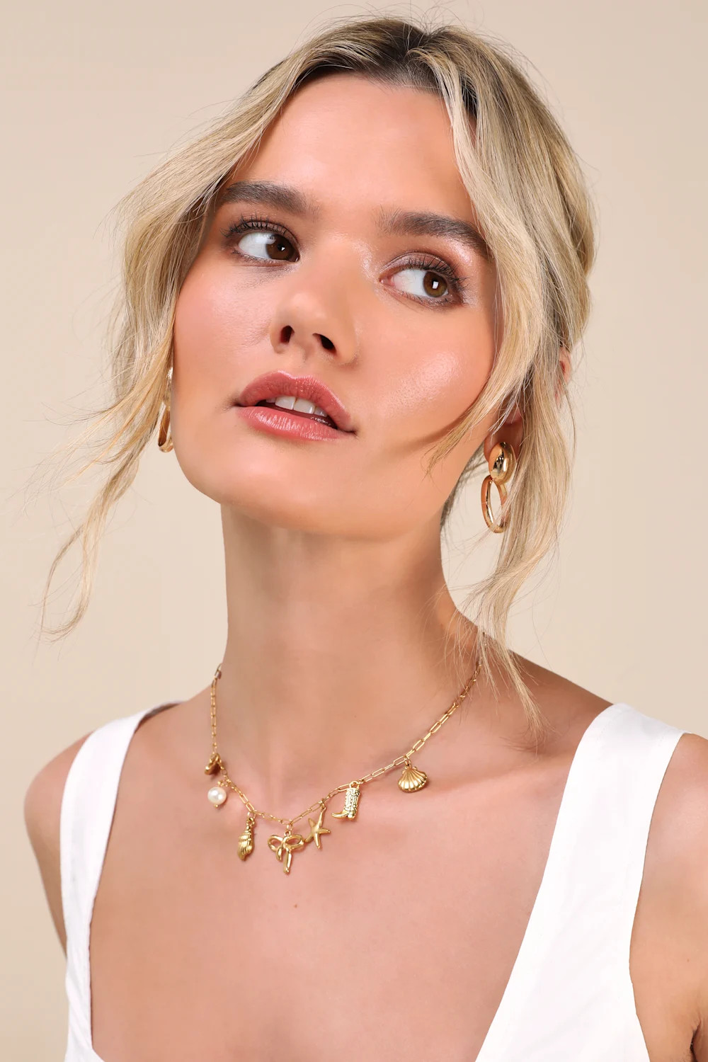 Raye Gold Chain Charm Necklace | Lulus