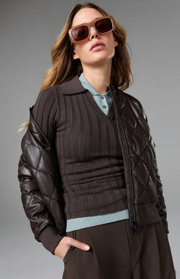 Nia Pointelle Polo Sweater | Coffee Coffee / XS | Alp N Rock