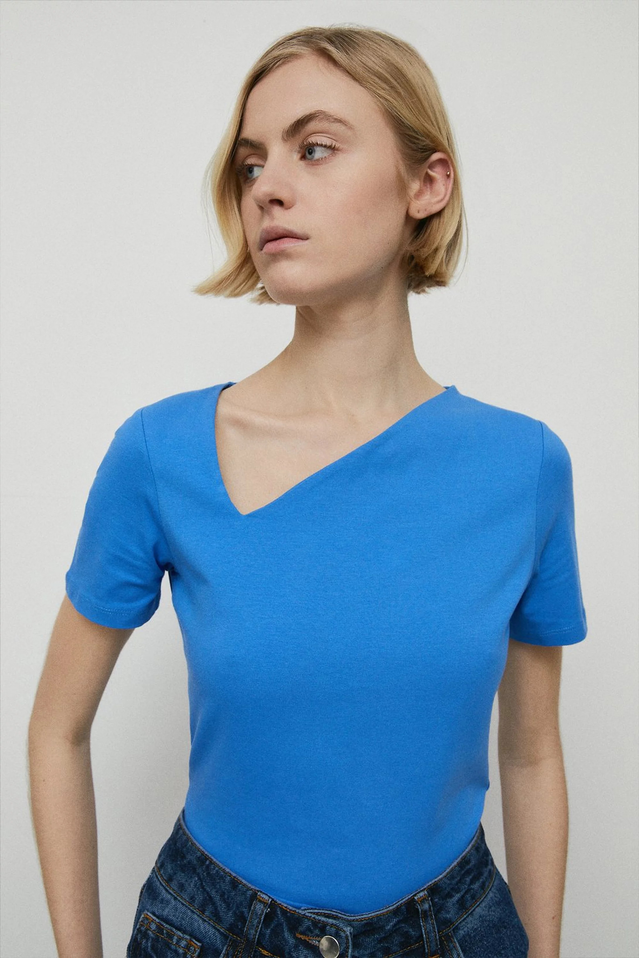 Clean Cotton Asymmetric Top | Warehouse UK & IE