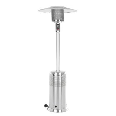 Fire Sense Pro Series Patio Heater with Wheels 50,000 BTU Output Ignition System - Stainless Steel | Wayfair North America