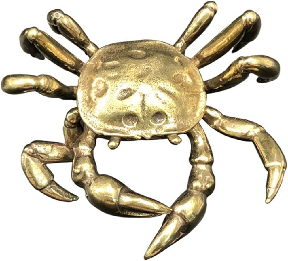 Wakauto Brass Crab Figurine Gold Crab Teapot Ornament Vintage Animal Miniature Model Feng Shui Go... | Amazon (US)