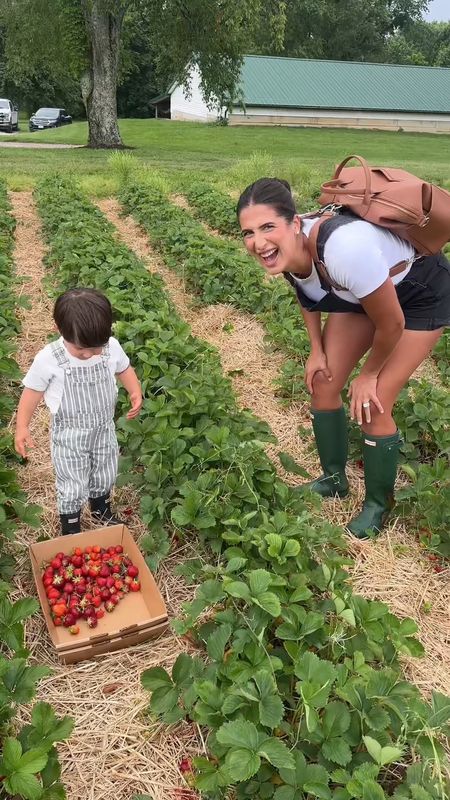 Strawberry picking outfits, overalls, bump friendly, summer outfits 

#LTKfamily #LTKSeasonal