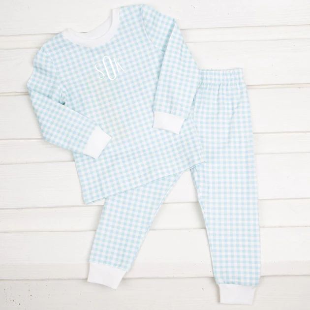 Blue Gingham Tight Fitting Loungewear | Classic Whimsy