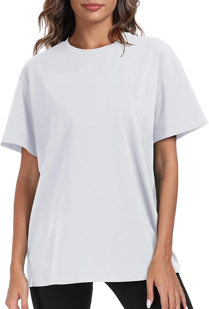PRIMODA Womens Oversized Short Sleeve T Shirts Trendy Crew Neck Loose Workout Tee Casual Summer T... | Amazon (US)