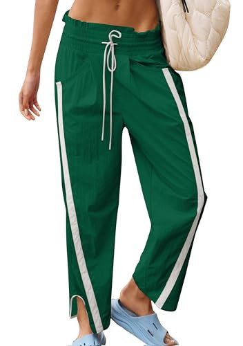 Track Pants Women Casual Drawstring Barrel Pant Lightweight Baggy Contrast Color Workout Pants wi... | Amazon (US)