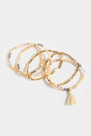 Samara Beaded Tassel Bracelet Set | Francesca's