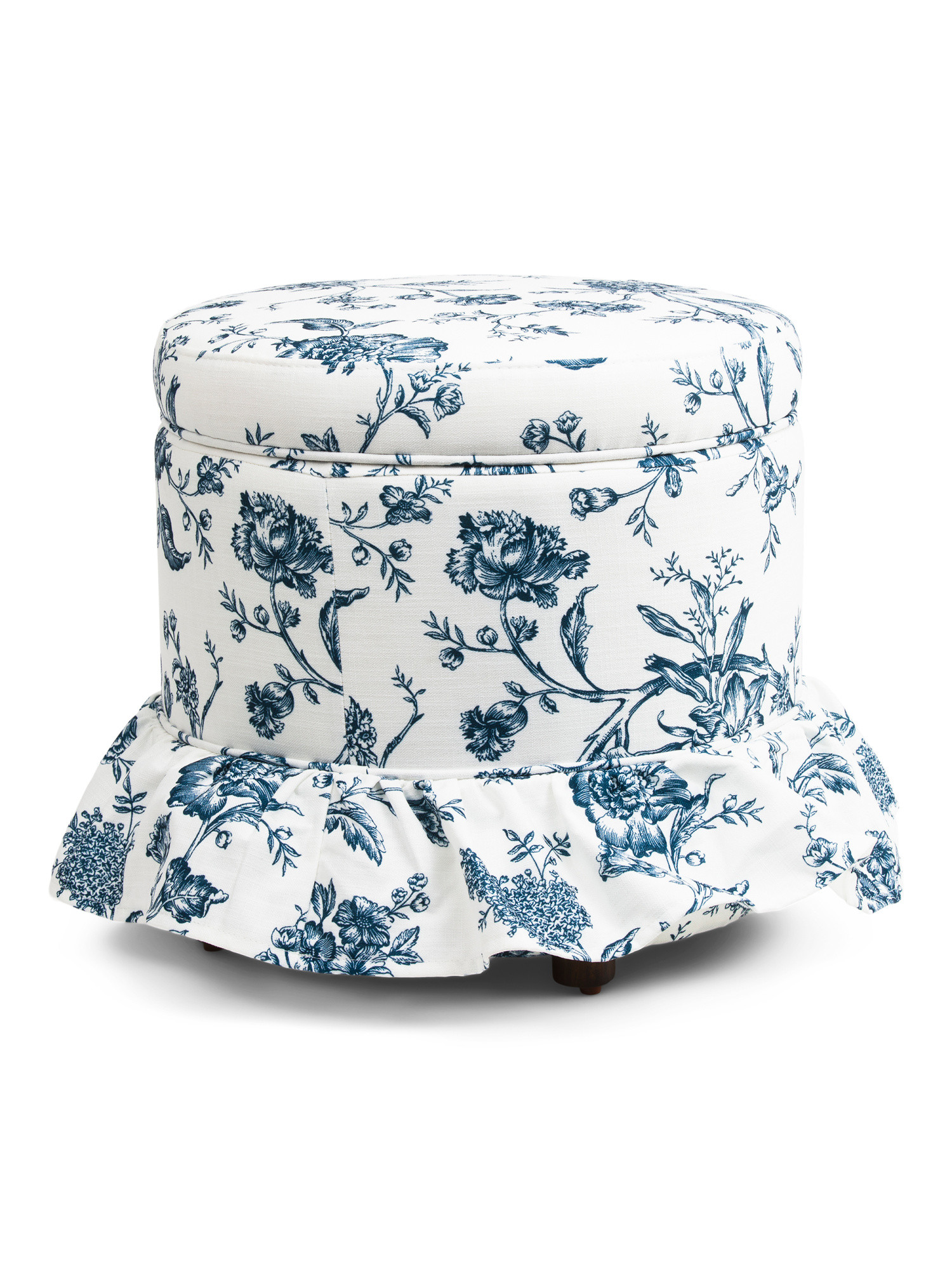 19in Darcy Ruffle Skirt Storage Ottoman | TJ Maxx