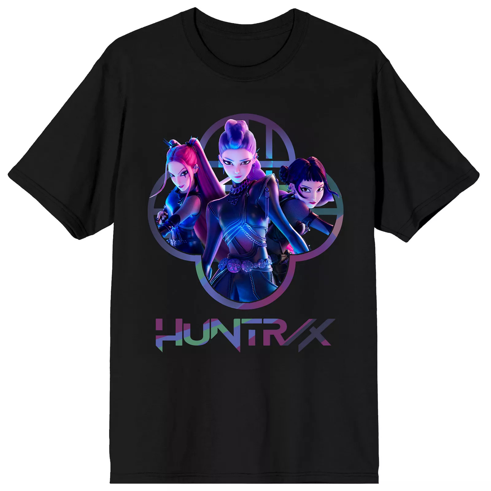 Juniors' KPop Demon Hunters Huntrix Graphic Crew Neck Short Sleeve Tee, Women's, Size: XL, Black | Kohl's
