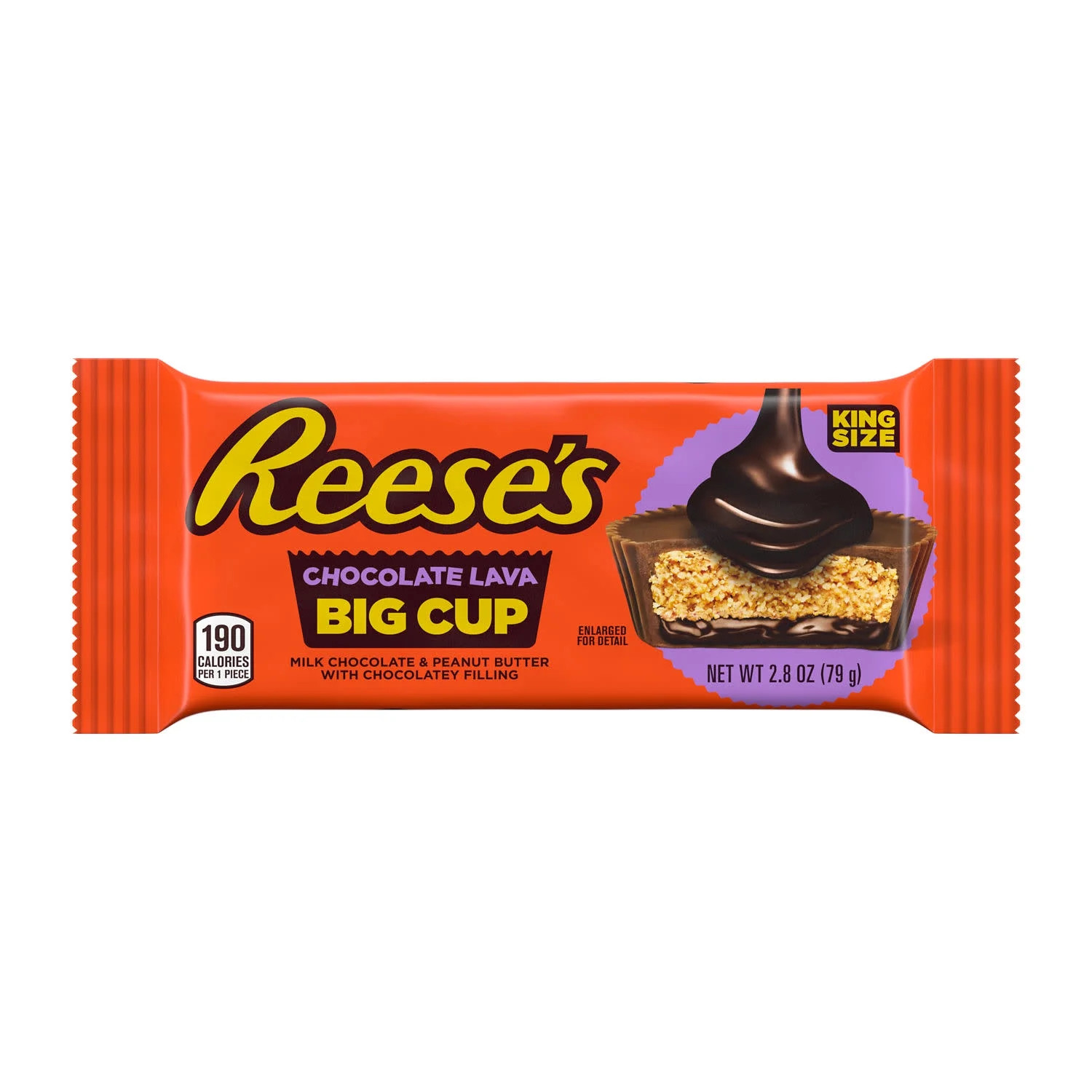 Reese's Big Cup Chocolate Lava Milk Chocolate King Size Peanut Butter Cups Candy, Pack 2.8 oz | Walmart (US)