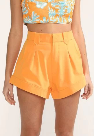 Short Lança Perfume Pregas Amarelo | Dafiti (BR)