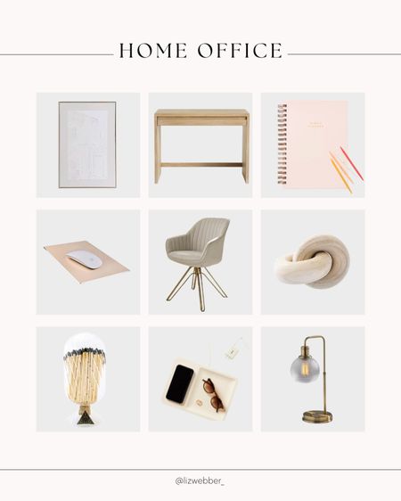 Home office details! Neutral wood desk, neutral textured artwork, desk accessories, 2023 planner, and more 

#LTKhome #LTKFind