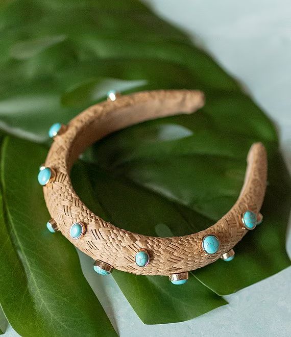 x Brooke Webb of KBStyled Hailey Woven Headband with Turquoise Stones | Dillard's