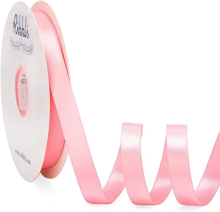 Ribbli Pink Satin Ribbon Double Faced Satin 1/2 inch x Continuous 50 Yards-Pink Ribbon for Gift W... | Amazon (US)
