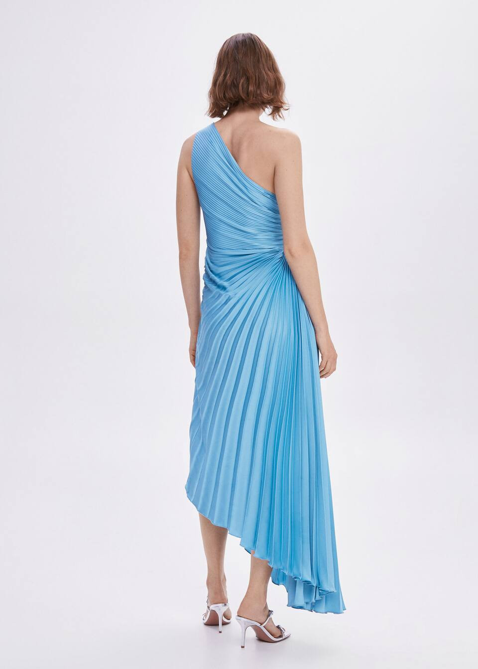 Asymmetrical pleated dress -  Women | Mango USA | MANGO (US)