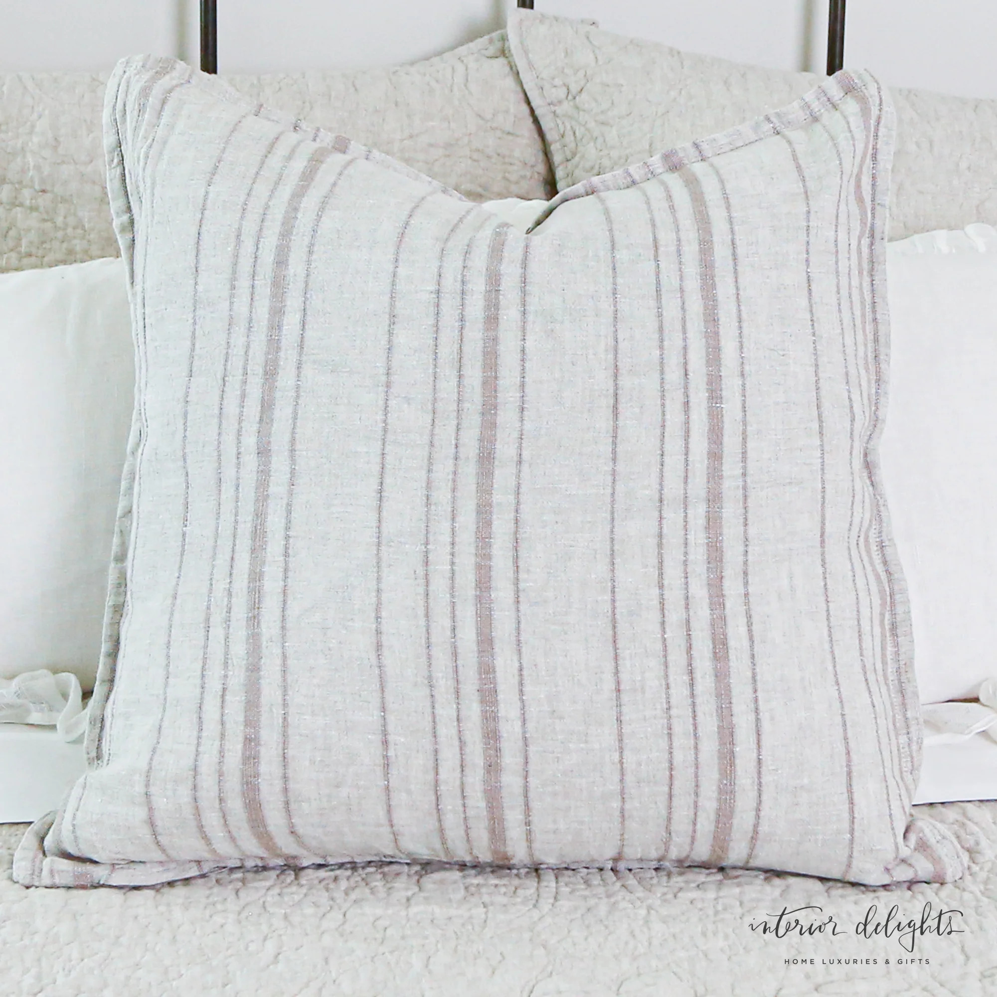 Luca Linen Pillow-Taupe- 20x20 | Interior Delights