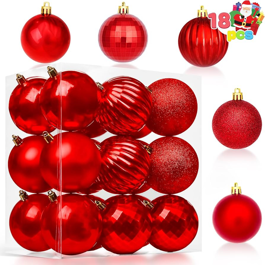 Joiedomi 18Pcs 3.15'' Christmas Ball Ornaments, Shatterproof Hanging Ball Ornaments for Holiday D... | Amazon (US)