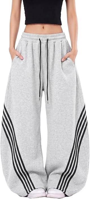Track Pants, Drawstring Waist, Adjustable Hems, and Side Pockets, Ideal for Streetwear, Workouts,... | Amazon (US)