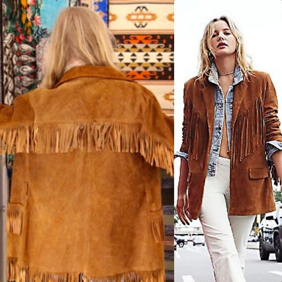 Liz Western Coat - France Veste boho et veste en cuir boho- Veste en cuir de chameau Tan Veste de... | Etsy (FR)