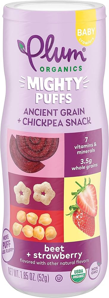 Plum Organics Mighty Puffs Snack For Babies - Beet & Strawberry Flavor - (Pack of 1) 1.85 oz - An... | Amazon (US)