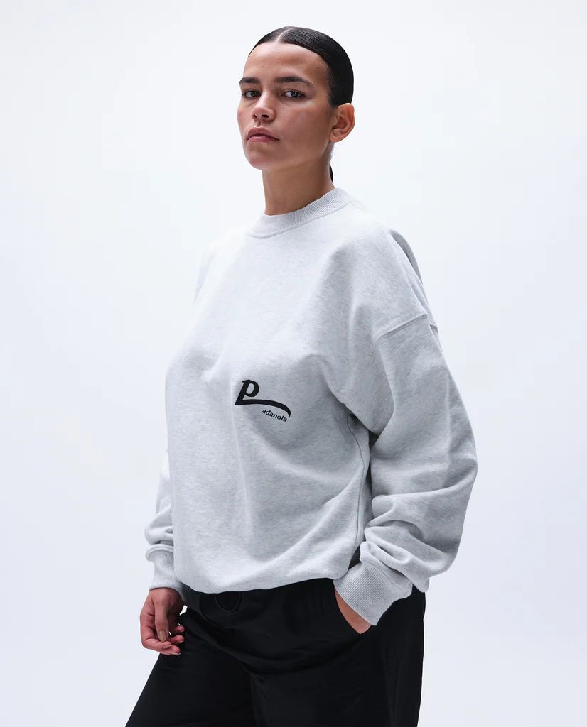 P Oversized Sweatshirt - Grey Melange | Adanola UK