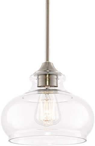 Kira Home Harlow 9" Modern Industrial Farmhouse/Schoolhouse/Rustic Pendant Light with Clear Glass Sh | Amazon (US)