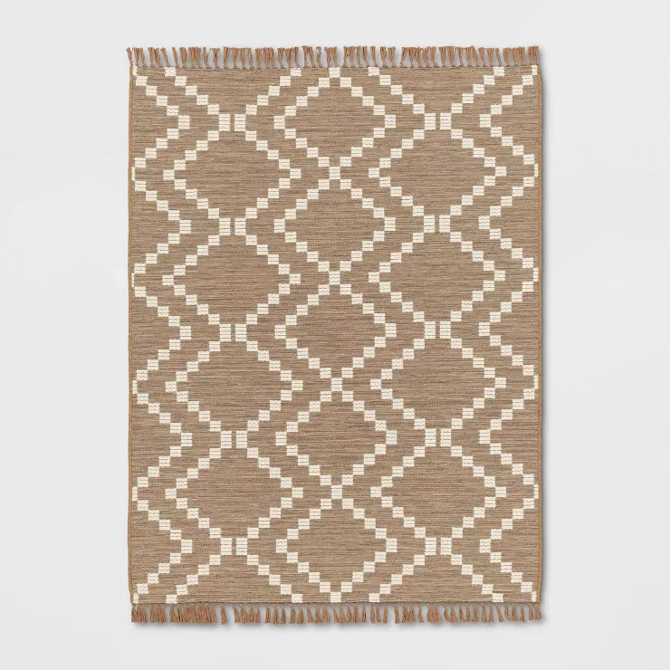 Check Diamonds Outdoor Rug Tan - Threshold™ | Target