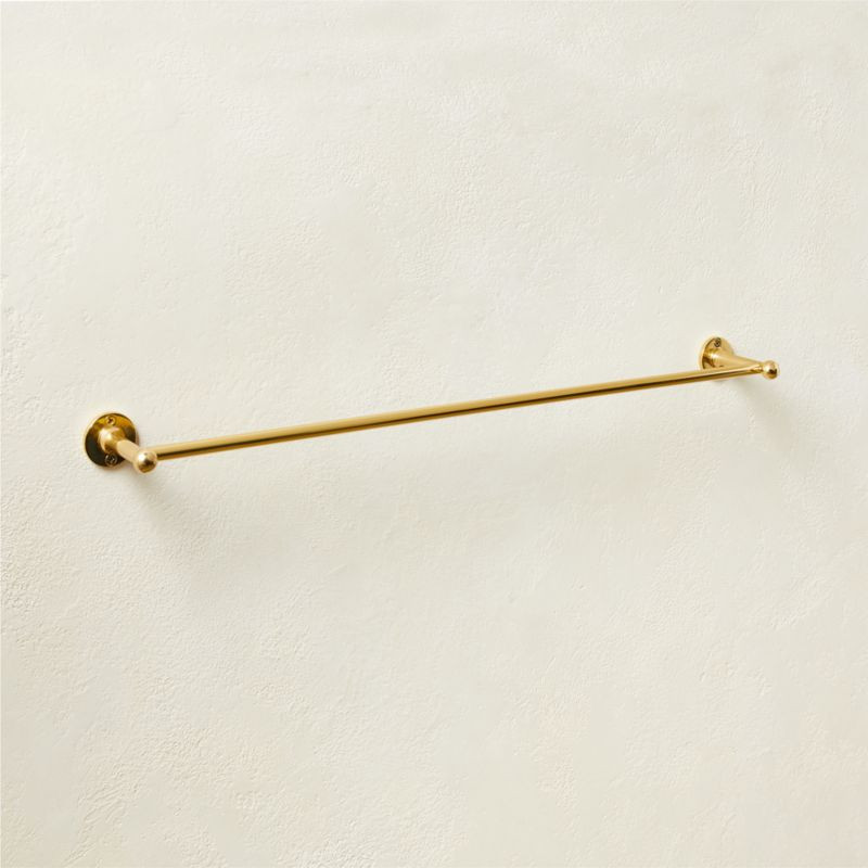 Boule-Inspired Polished Brass Towel Bar 24" | CB2 | CB2