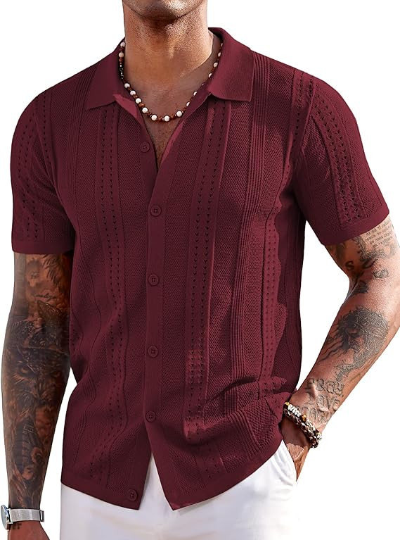 COOFANDY Knit Shirts Polo Shirt Short Sleeve | Amazon (US)