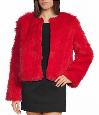 Solid Bright Faux Fur Jacket | Dillard's