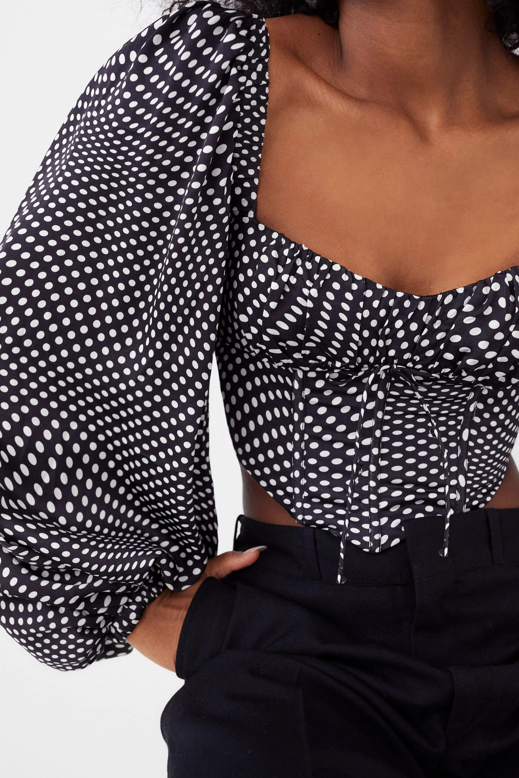 Kat Long Sleeve Corset Top | For Love & Lemons
