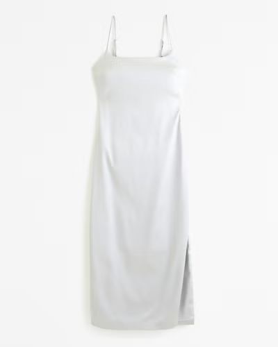 Stretch Satin Column Midi Dress | Abercrombie & Fitch (US)