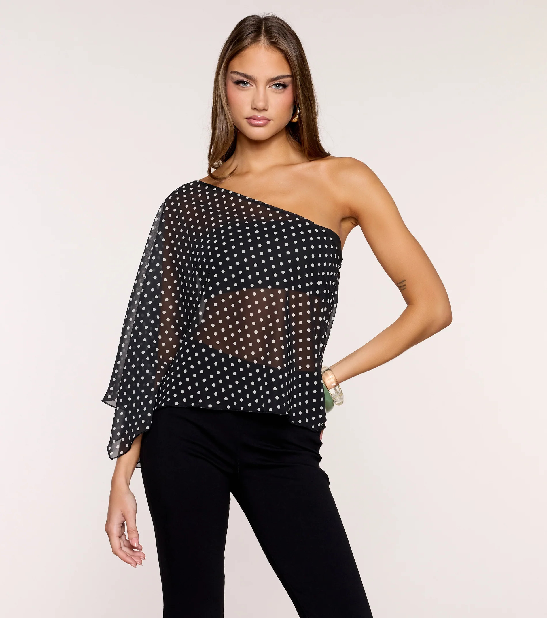 Spotted First Polka Dot Chiffon Poncho | Windsor Stores