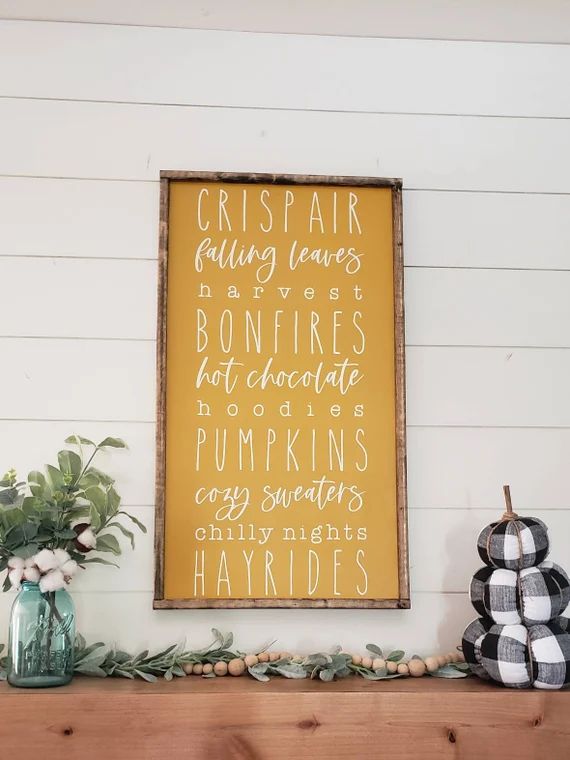 Fall Sign Pumpkins Sign Fall Decor Fall Favorites Sign - Etsy | Etsy (US)