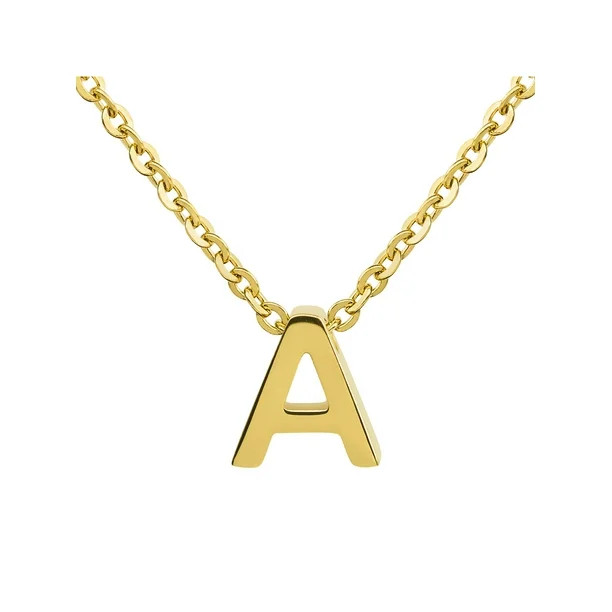 Coastal Jewelry 18k Gold Overlay Initial Necklace (18") - Letter A - Walmart.com | Walmart (US)
