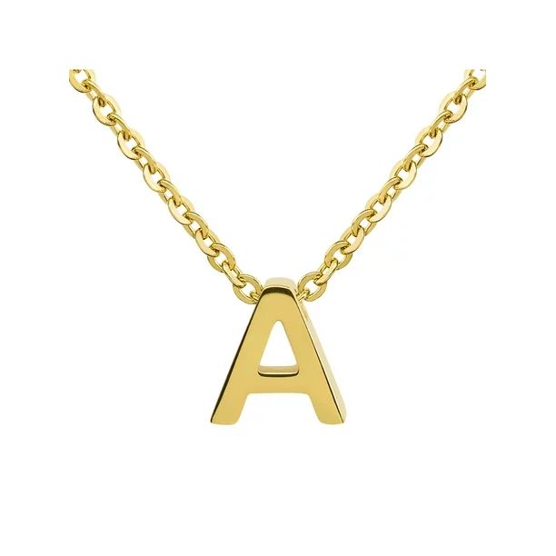 Coastal Jewelry 18k Gold Overlay Initial Necklace (18") - Letter A - Walmart.com | Walmart (US)