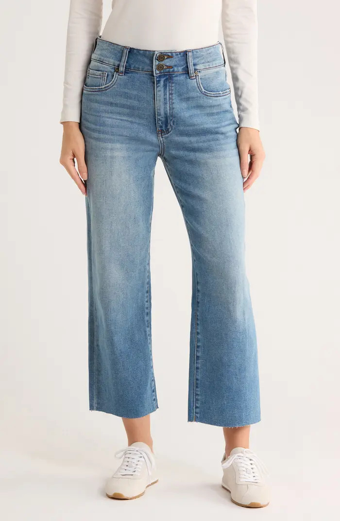 Lucy Raw Hem High Waist Crop Wide Leg Jeans | Nordstrom Rack