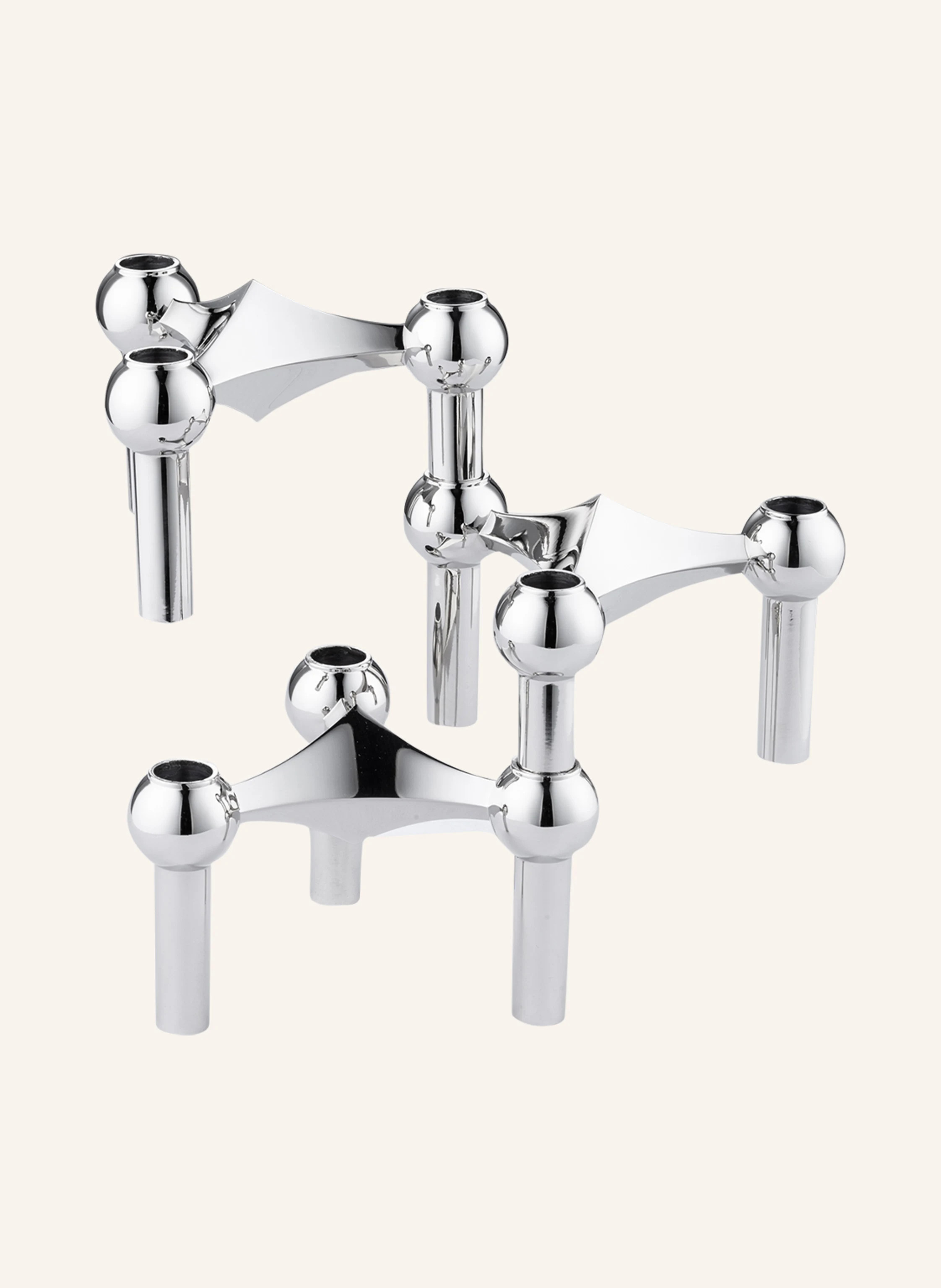 STOFF NAGEL 3er-Set Kerzenhalter Höhe: 6,5 cm in silber | Breuninger (DACH)