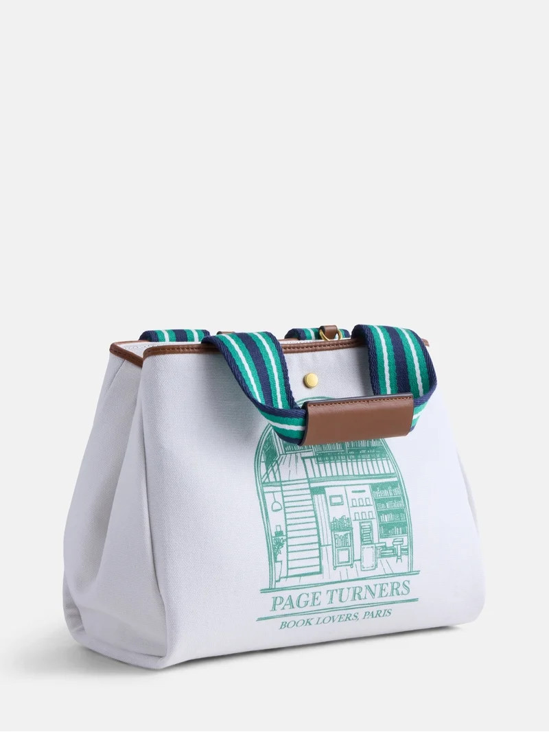 Free Assembly Women's Book Lovers Mini Tote Handbag, Natural | Walmart (US)
