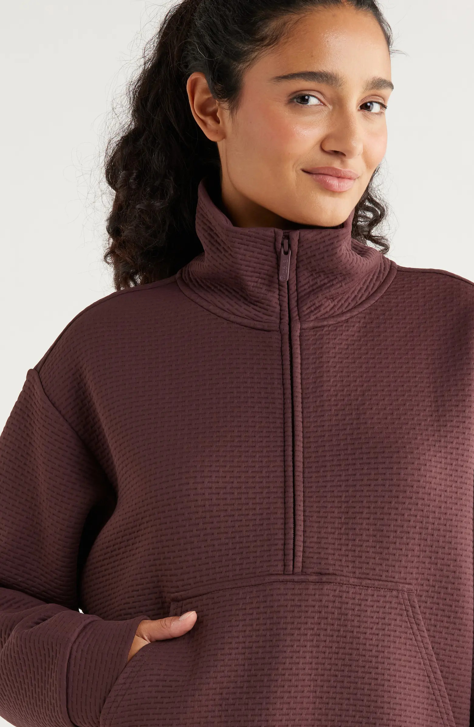 Zella Textured Half Zip Pullover | Nordstrom | Nordstrom