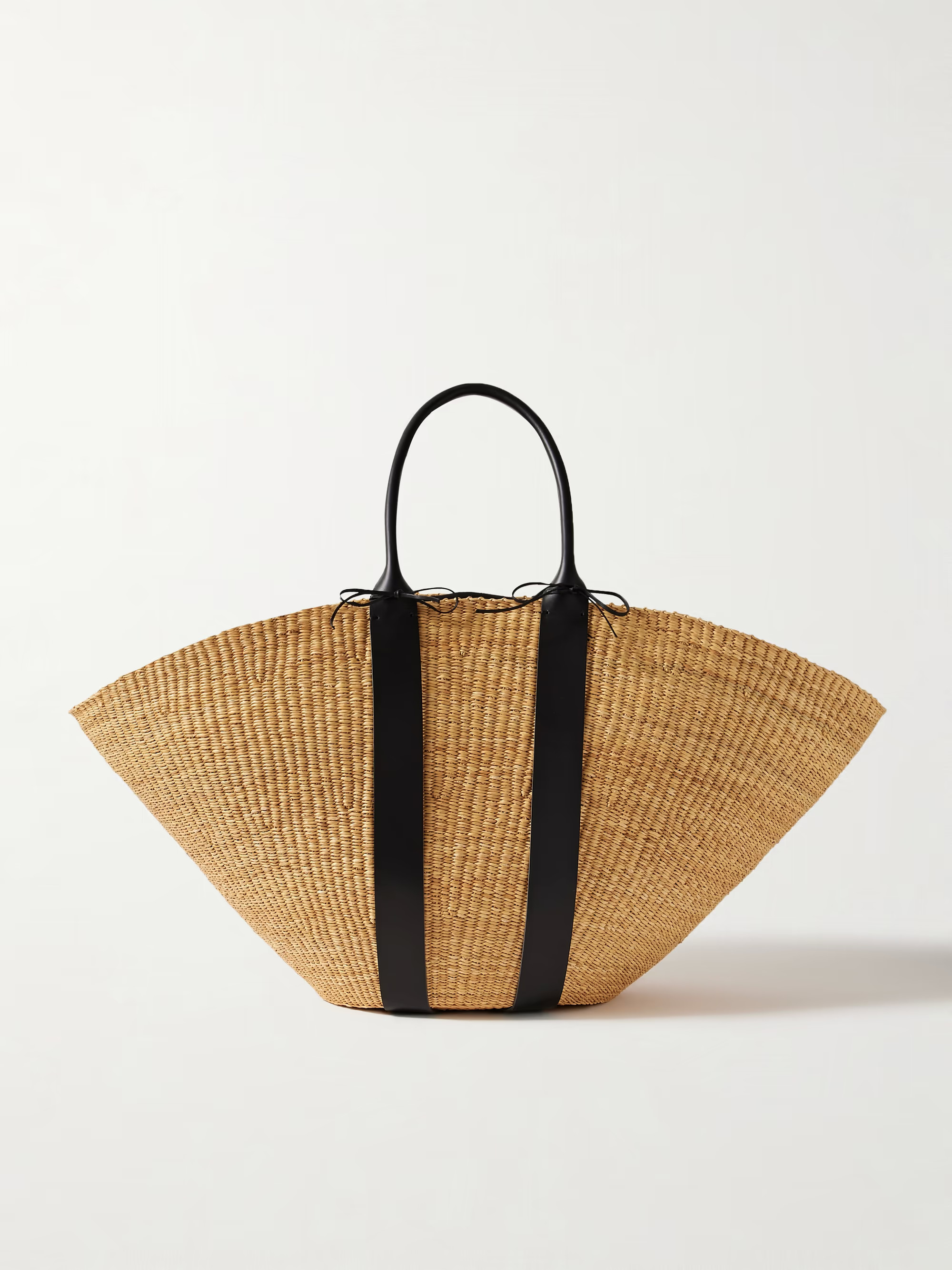 Sophie maxi leather-trimmed woven straw tote | NET-A-PORTER (US)